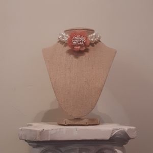 Rose and pearl necklace